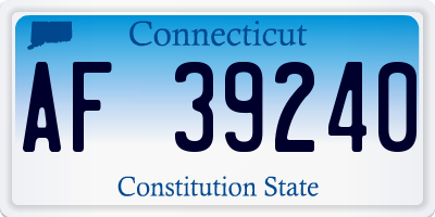 CT license plate AF39240