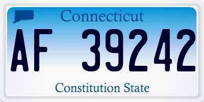 CT license plate AF39242