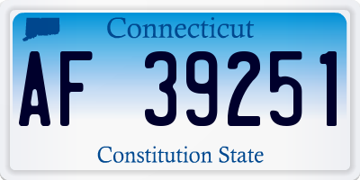 CT license plate AF39251