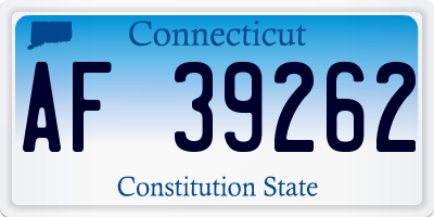 CT license plate AF39262