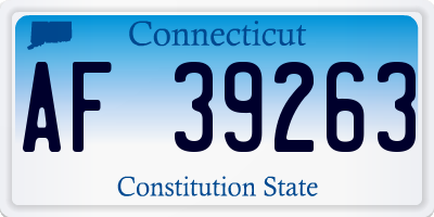 CT license plate AF39263