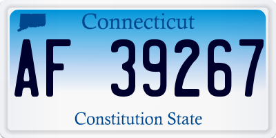 CT license plate AF39267