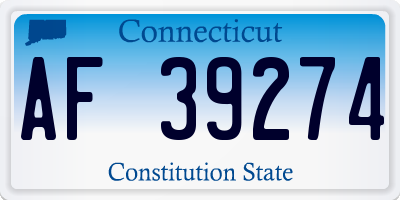 CT license plate AF39274