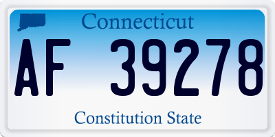 CT license plate AF39278