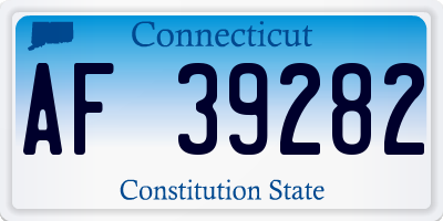CT license plate AF39282