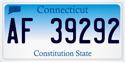 CT license plate AF39292