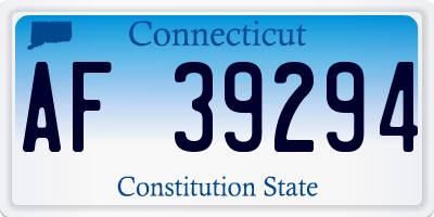 CT license plate AF39294
