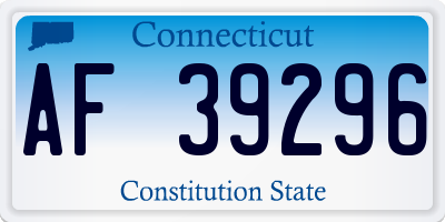 CT license plate AF39296