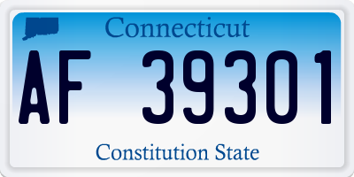 CT license plate AF39301