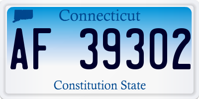 CT license plate AF39302