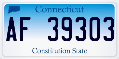 CT license plate AF39303