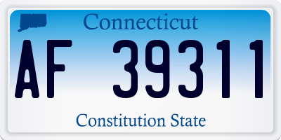 CT license plate AF39311