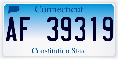 CT license plate AF39319