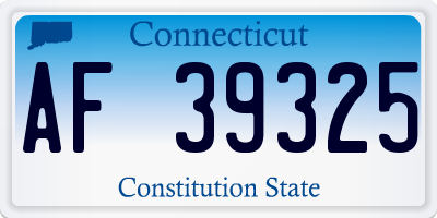 CT license plate AF39325