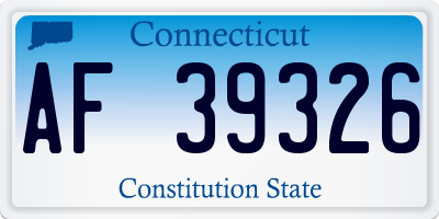 CT license plate AF39326
