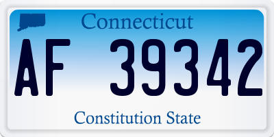 CT license plate AF39342