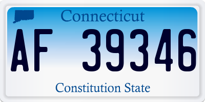 CT license plate AF39346