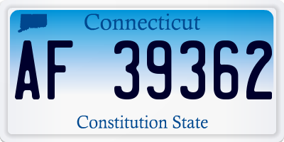 CT license plate AF39362
