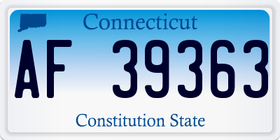 CT license plate AF39363