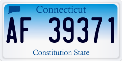CT license plate AF39371