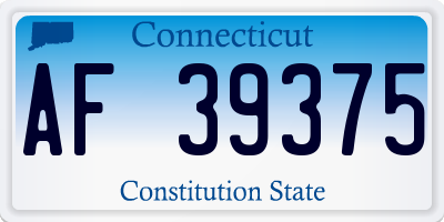 CT license plate AF39375