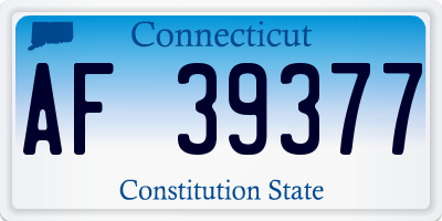 CT license plate AF39377