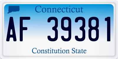 CT license plate AF39381