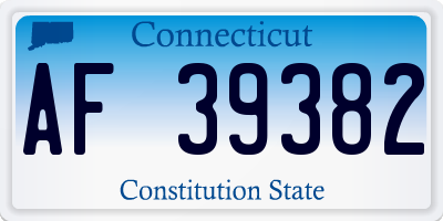 CT license plate AF39382