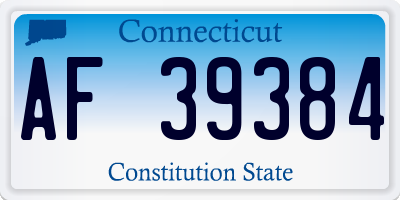 CT license plate AF39384