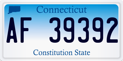 CT license plate AF39392