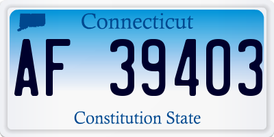 CT license plate AF39403