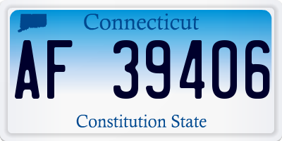 CT license plate AF39406