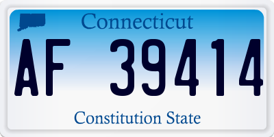 CT license plate AF39414