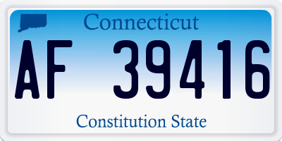 CT license plate AF39416