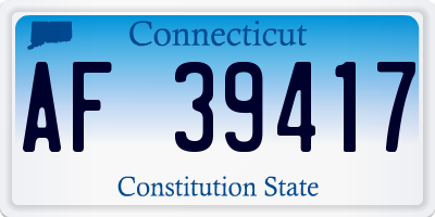 CT license plate AF39417