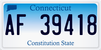 CT license plate AF39418