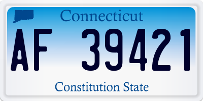CT license plate AF39421