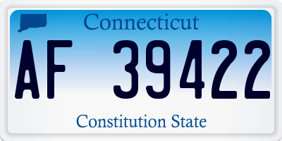 CT license plate AF39422
