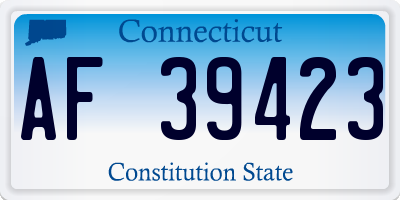 CT license plate AF39423