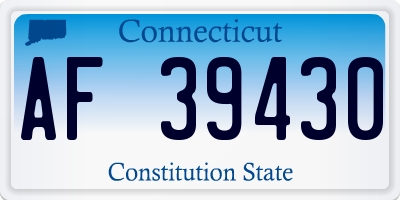 CT license plate AF39430
