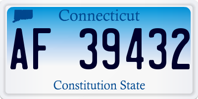 CT license plate AF39432
