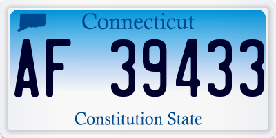 CT license plate AF39433