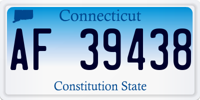 CT license plate AF39438