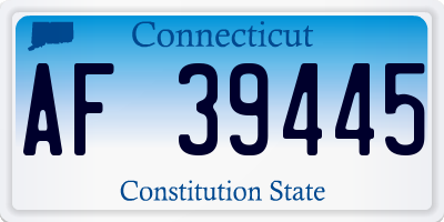 CT license plate AF39445