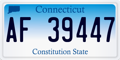 CT license plate AF39447