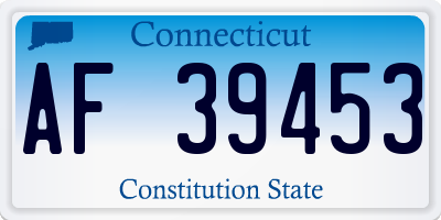 CT license plate AF39453