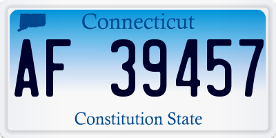 CT license plate AF39457