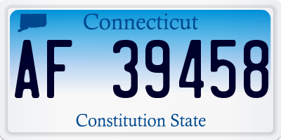 CT license plate AF39458