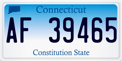 CT license plate AF39465