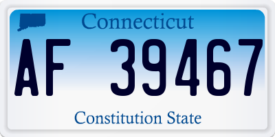 CT license plate AF39467